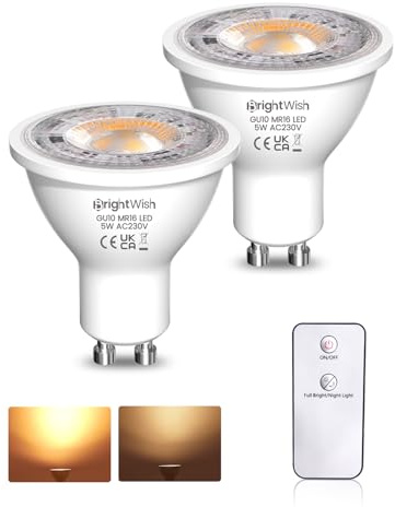 BrightWish Ampoules LED GU10 Blanc Chaud 3000K, 5W économie d'énergie, équivalent halogène 40W, Ampoule Spot LED Encastrable pour l'éclairage de la maison, de la cuisine et de la chambre à coucher
