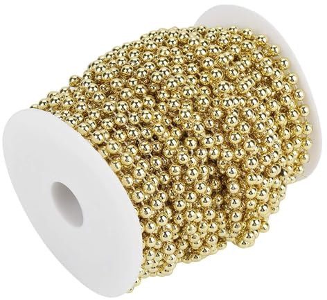 SUNGOOYUE Eleganti Account Galvanic Account Galvanic Garland Chain Garland Fai -da -Te Decorazione di Nozze, Ruolo Luminoso di 6 Mm, Perla Assoluta, Due Colori (Gold)