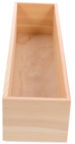 BATHVEVE Unvollendete Holzbox ohne Deckel Rustikale Aufbewahrungsbox für DIY Bastelprojekte Leichte und Praktische Lösung zur Organisation von Haushaltsgegenständen