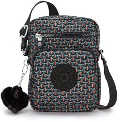 KIPLING GUNNE Kleine Umhängetasche, Geo Feather (Schwarz)