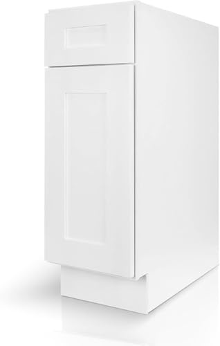 Hollywood Fabiani Design Base Kitchen Cabinet - 15 in. W x 24 in. D x 34.5 in. H, Shaker White, Solid Wood Frame, 1/2-Inch Cabinet-Grade Plywood Box, Soft-Close Door, Ready to Assemble