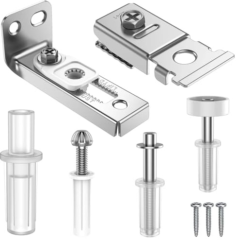 Kit de réparation porte placard pliante 4 ensembles quincaillerie comprenant des supports supérieur et inférieur, pièces portes pliantes avec guides 7/8 po, roues adaptées à toutes les épaisseurs