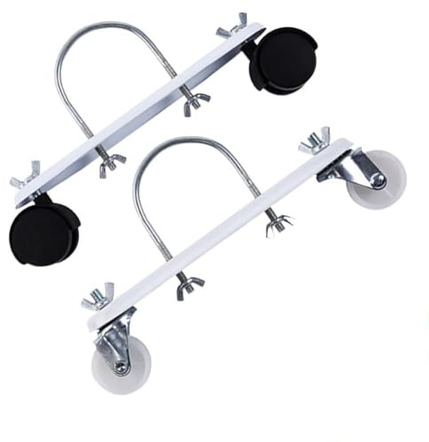 Volakebeing Paquete de 2 ruedas giratorias de acero al carbono para radiador con kit de movilidad rodante de 360° para soporte de base de calentador portátil (negro)