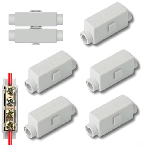 Honseadek Morsetto di giunzione per cavi elettrici, connettore a 2 pin per fili da 2,5-16 mm², valutazione 100 A, con materiale ABS ignifugo e componenti in ottone per la casa