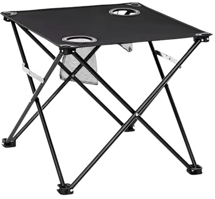 Tavolo pieghevole portatile per campeggio, leggero, per esterni, con 2 portabicchieri, per viaggi, escursioni, picnic, balcone, giardino e patio