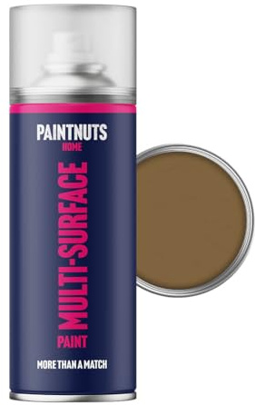 Paintnuts Pearl Gold (RAL-1036) Rapid Dry Metal Paint, Satin Finish 400ml Aerosol