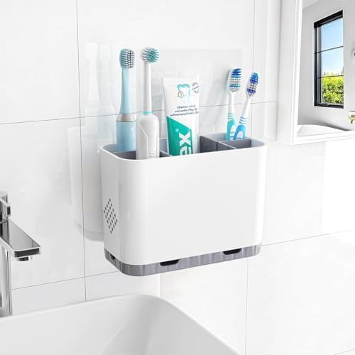 5 Slots Detachable Toothbrush Holder Set - for Bathroom Countertop