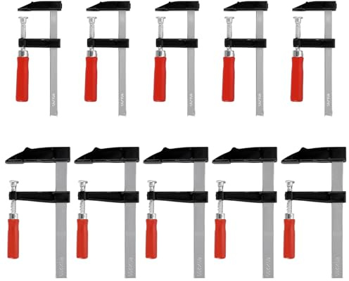 10 Stück Schraubzwingen Set, F-Zwingen aus Metall, Rutschfester Griff, DIY Werkstatt, Hohe Maultiefe für Genaues Arbeiten, Präzises Fixieren für Holzarbeiten, Möbelbau
