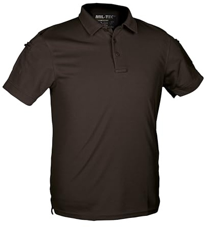 Mil-Tec Tactical Quick Dry Poloshirt Herren • Kurzarm Polo mit Klettfläche & Ärmeltaschen • Atmungsaktives & schnelltrocknendes Funktionsshirt • T-Shirt für Freizeit, Einsatz, Arbeit
