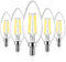 Ascher Bombillas LED E12 para candelabro equivalente a 60 W, luz blanca diurna 5000 K, no regulable, 550 lúmenes, bombillas de filamento LED transparente, paquete de 5