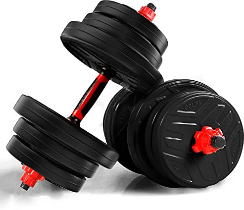 CCLIFE Hantelset 20/30/40 kg 2er Kurzhanteln verstellbar ohne Stahlrohr | 2 verstellbare Kurzhanteln ohne Verbindungsstahlrohr, Gewicht je nach Variante 20/30/40 kg für Fitness und Krafttraining