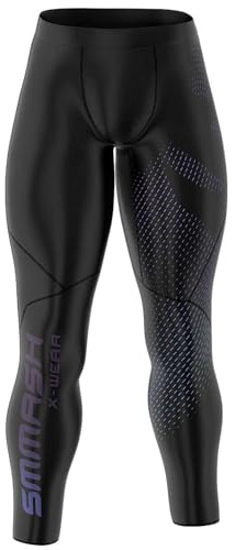 SMMASH Gleam Sport Långa Leggings för Män, Herr Kompression Löpning Leggings, Träning sporttights, funktionsunderbyxor, Gym, OCR, Andas och Lätt, Antibakteriellt Material, Tillverkad i EU (3XL)