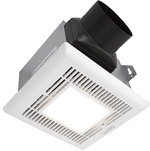 Maxxima Luvoni 80 CFM Bathroom Exhaust and Ventilation Fan with Light - 3000K Warm White 600 Lumen LED Light, Quiet 1.5 Sones Operation, Noise Free, White Grill Ceiling Mounted Fan Ventilator