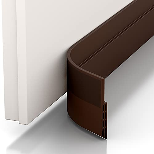 Vellure® Burlete Puerta Entrada contra Corrientes de Aire - Nuevo burlete Puerta Exterior Autoadhesivo (rápido y Sencillo) Insonorización, protección contra el frío y Sellado (5X marrón)