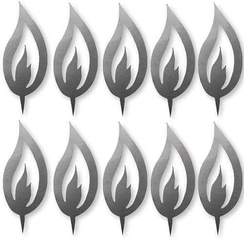 Rostikal 10er Metall Deko Set Flammen 5 cm Bastelset Weihnachten Herbstdeko Weihnachtsdeko basteln