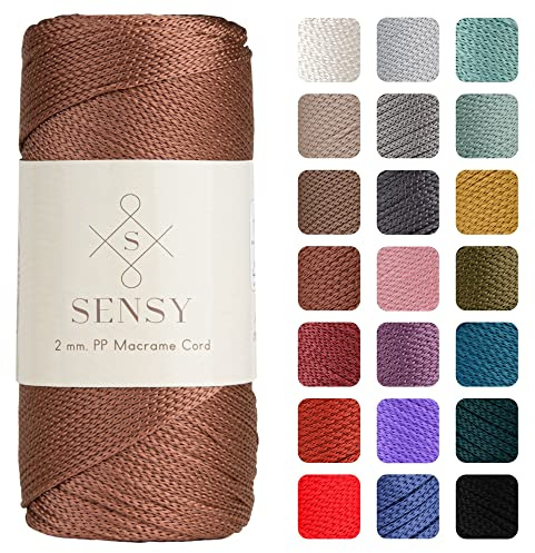 S Sensy - 2MM Premium Polypropylen Makramee-Kordel, 200g, 230m
