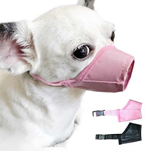 MoiiLavin Maulkorb für Hunde, Größe XS, weiches Air-Mesh für kleine Hunde mit Langer Schnauze, schnelle Passform für die Fellpflege, verstellbar, verhindert Beißen, Bellen und Kauen, weicher Maulkorb