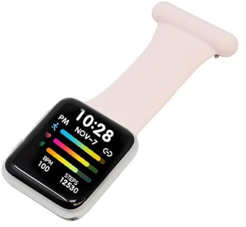 Makzib Smart Fob Watch for Android iOS Wristwatch with Fob Strap, Nurse Watch,Silicone Pin fob Fitness Sport Tracker iP67 Waterproof Smartwatch with Heart Rate,Pedometer, Sleep Tracker