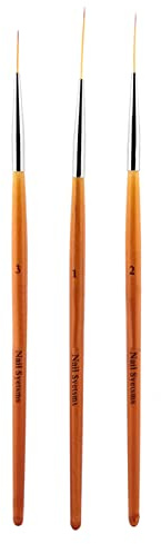3 Pinceles Delineadores Uñas Ultrafinos Para Decoración Gel UV y Punteado de Manicura