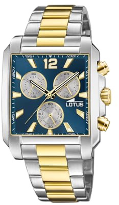 LOTUS Montre Homme Analogique en Acier Inoxydable 316l Multicolore | Mouvement à Quartz, Chronographe, Verre Minéral Haute Résistance, Étanche 5 ATM 18852/6 Special Prices