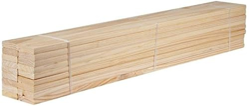 Storex Pack Of 12 Heavy Duty Wooden Bunkie Board Replacement Slats in 3 Feet Single/ 4 Feet Small Double/ 4 Feet 6 Inch Double/ 5 Feet king Size/ 6 Feet Super King Size Slats (5 Feet)