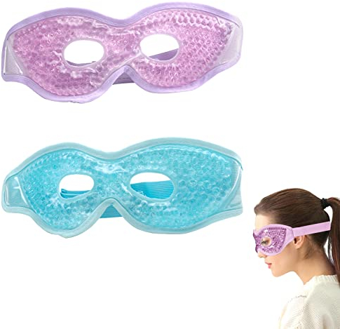 2 mascherine rinfrescanti per gli occhi, maschera rinfrescante in gel per occhi caldi, occhiali rinfrescanti, riutilizzabili, per occhiaie, gonfiore, alleviare l'affaticamento degli occhi