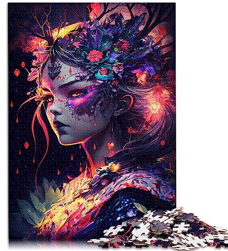Puzzles für Erwachsene, Manga-Mädchen, 1000 Teile, Holzpuzzle, geeignet für Erwachsene, Familienspaß-Puzzle, Größe: 50x75 cm