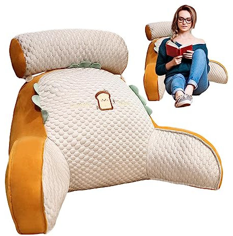 Visiblurry Rückenkissen zum Sitzen - Keilkissen zum Lesen im Rückenbett | Tragbares, Flauschiges, atmungsaktives Rückenlehnenkissen mit abnehmbarem Nackenkissen zum Lesen von Büchern, auf der Couch