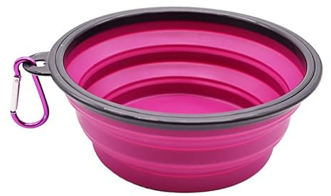 Ciotole pieghevoli per cani, da viaggio, portatile, per cani, gatti, animali domestici, ciotola per l'irrigazione per viaggi, campeggio, passeggiate (viola, 1500 ml)
