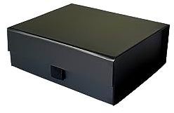 Thepaperbagstore Boîte cadeau magnétique de luxe pour mariage, mariage, fête prénatale (Black - Small-140x120x50mm)