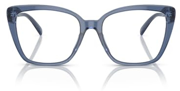 Michael Kors MK4110U Avila Universal Fit Prescription Eyewear Frames, Blue Transparent/Demo Lens, 53 mm