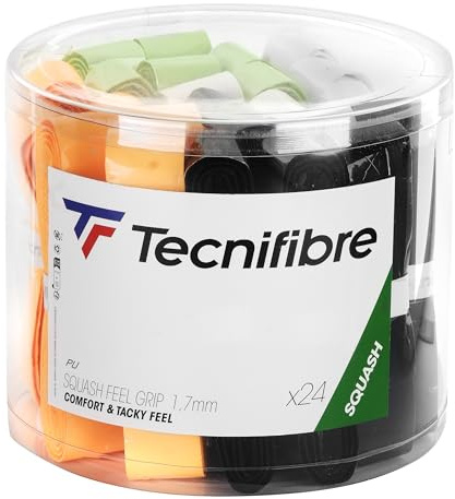 Tecnifibre Squash känsla ersättningsgrepp blandade färger – låda med 24