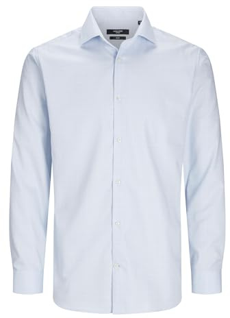 JACK & JONES Jprblaparker Check Shirt L/S SN Camicia Casual, Chambray Blue/Checks: Slim Fit, M Uomo