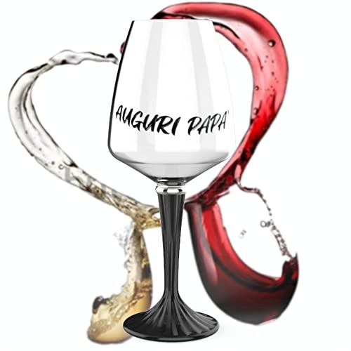 AMAZINJ Copa de vino tinto personalizada con diseño especial - Copa de vino grande de 79 cl de cristal de alta calidad y tallo de cerámica hecho en Italia