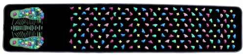GYOTUU (175 x 35 cm) Reflexology Foot Massager Mat Colorful Cobblestone Reflexology Mat with Chart Shiatsu with Chart Shiatsu Acupoint Physical Massage Foot Pain Relief