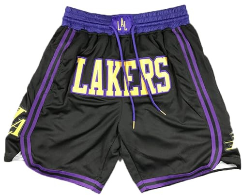 MCQOmcil Herren NBA Lakers City Edition Basketballshorts, hochelastische, atmungsaktive Sporthose (Color : A, Size : M)