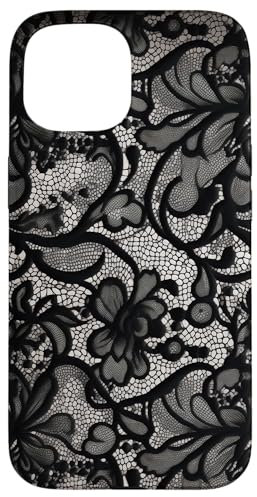 Black Lace Vintage Pattern Case for iPhone 15