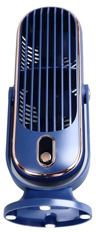 Ventilador de Torre de Mesa Eléctrico Portátil USB de 1800 mAh con Motor sin Escobillas de 5 Velocidades para Oficina (Azul)