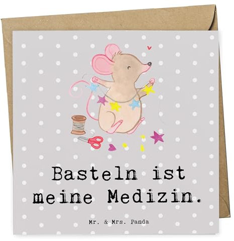 Mr. & Mrs. Panda Grußkarte Maus Basteln - Geschenk, faltkarte, Klappkarte, Glückwunschkarte, anlasskarte, DIY, Kreatives, doppelkarte