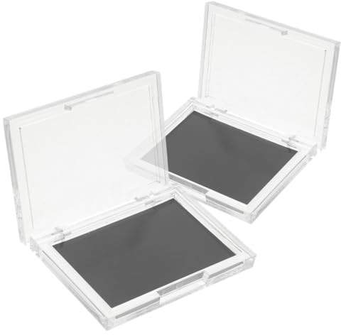 FRCOLOR 2X Magnetische Make-up Paletten Leer Mit Transparentem Deckel 3.15X2.36X0.55 Zoll Kompakter Organizer Für Lidschatten Highlighter Kontur Kosmetik Aufbewahrung Zuhause Und Reise
