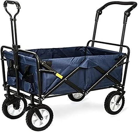 MHYSADGA Chariot de Festival, Chariot de Camping, Chariot de Jardin, Chariot de Jardin avec 4 Roues, Chariot de Traction Pliable Robuste, Chariot de Plage, Chariot Pliable, Chariot de Plage Pliable