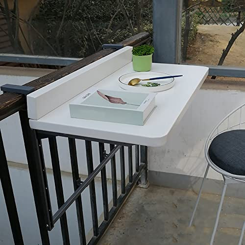 Balkon-Bartisch für Geländer - Verstellbare Wandmontierte Beistelltische für Terrasse, Outdoor Klappbarer Beistelltisch, Hängender Balkonschreibtisch, Klappbarer Bar-Hebe-Klapptisch