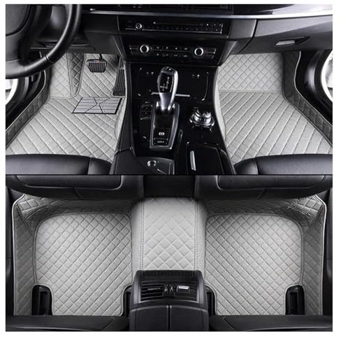 DZSYANJIASM Auto Fußmatten Auto-Luxus-Leder-Auto-Bodenmatte für A6 C6 2005 2006 2007 2008 2009 Auto-Matte Full Set Wasserdichtes Zubehör Allwetterfußmatten(Grav)