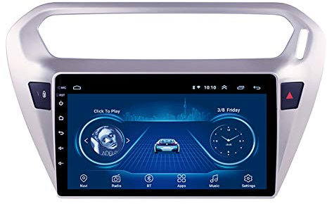 Genérico Navegación GPS ZGYBDH para PE-ugeot 301 2014-2018 Soporte de instalación Receptor Reproductor de Video FM/Radio WiFi/Bluetooth/TF/USB/AUX/Control del Volante