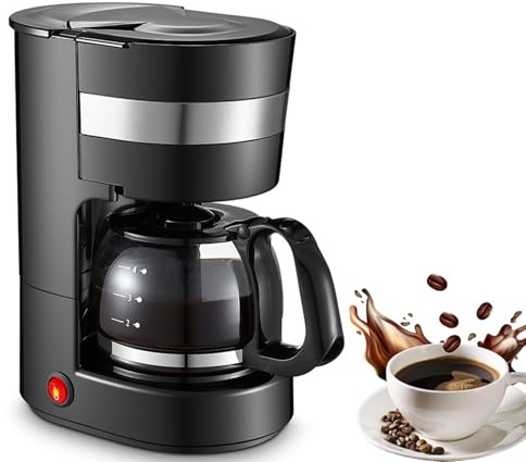 LIULIQ 600W Mini Coffee Machine, Fully Automatic Tea Maker with Insulation Function Above 50℃, Anti-drip Device and High-density Filter Suitable for Making Coffee and Milk Tea In Home Office