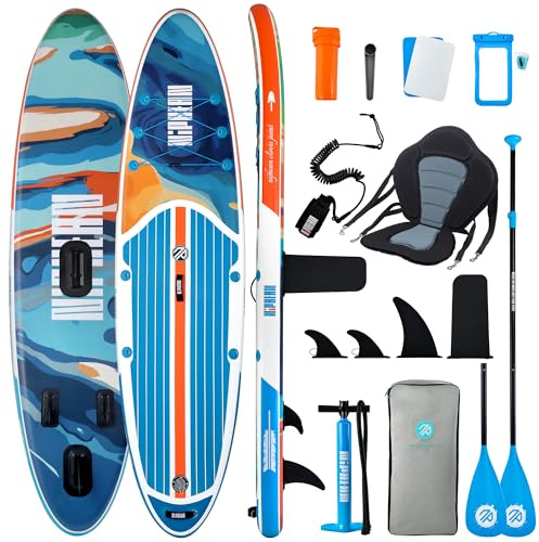 Niphean Stand up Paddling Board mit Sitz und Allem Zubehör, 320cm Paddleboard für Aller Fähigkeitsniveaus, SUP Board 200kg Tragkraft für 2 Personen, Standup Paddle Board for Adults