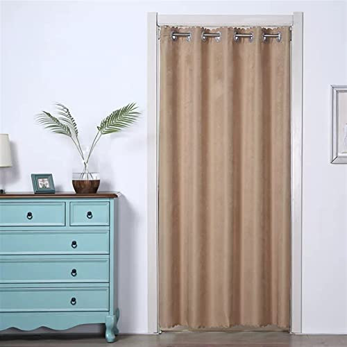 Thermisch isolierter Türvorhang mit Ösen für Kaltschutz Verdunklungsvorhänge für Schlafzimmer wärmeisolierende Vorhänge für Türschrank blau 75 x 150 cm