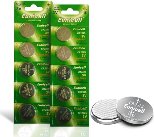 5 x CR2325 Eunicell 3V Lithium Coin Cell Button Batteries For Apple Airtags, Key Fobs, Home Devices, Fitness and Medical Accessories