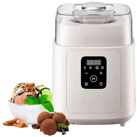 Piccola Macchina per Gelati per Uso Domestico, 1L di Grande capacità, 30 Minuti di Formazione Veloce + 35 Minuti di Mantenimento a Freddo, Staccabile e Lavaggio Interno per Alimenti,