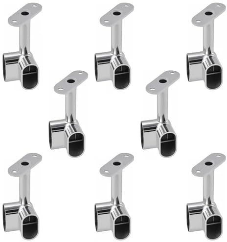 INCREWAY 8 Pcs Corner Closet Rod Support Bracket 90 ° Heavy Duty Wardrobe Accessories Clothes Rail Flange Seat for Cabinet Wardrobe in Bedroom Bathroom, Silvery